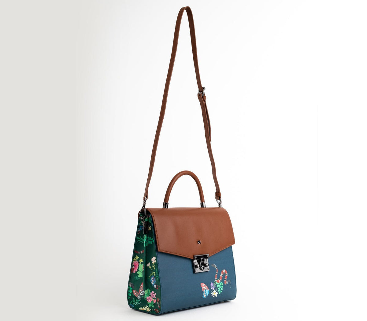 GUNAS NEW YORK Handbag SIMONE - Blue Print Vegan Leather Handbag