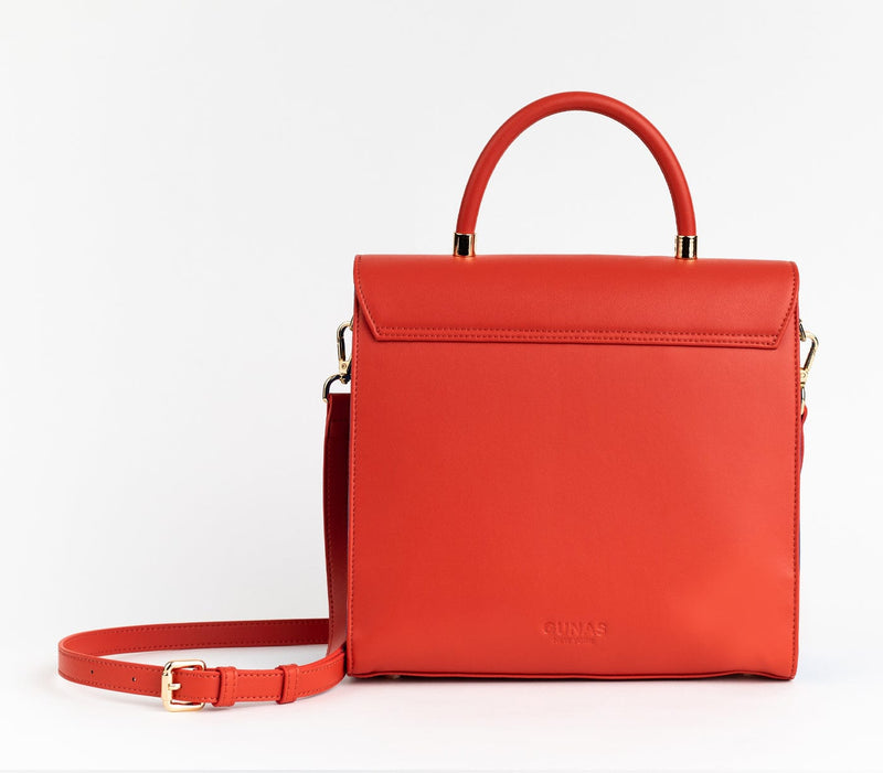 GUNAS NEW YORK Handbag SIMONE - Red Print Vegan Leather Handbag