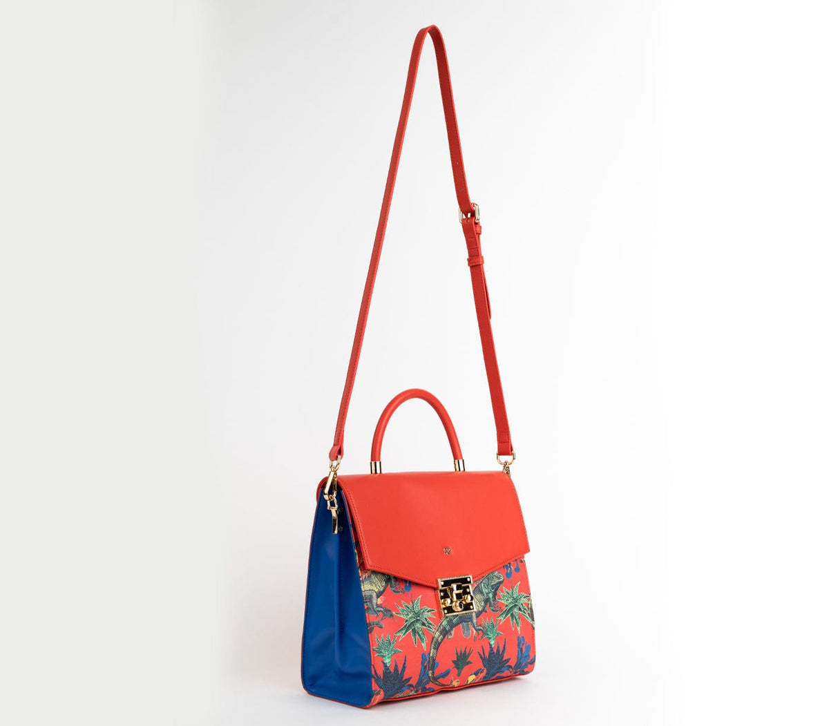 GUNAS NEW YORK Handbag SIMONE - Red Print Vegan Leather Handbag