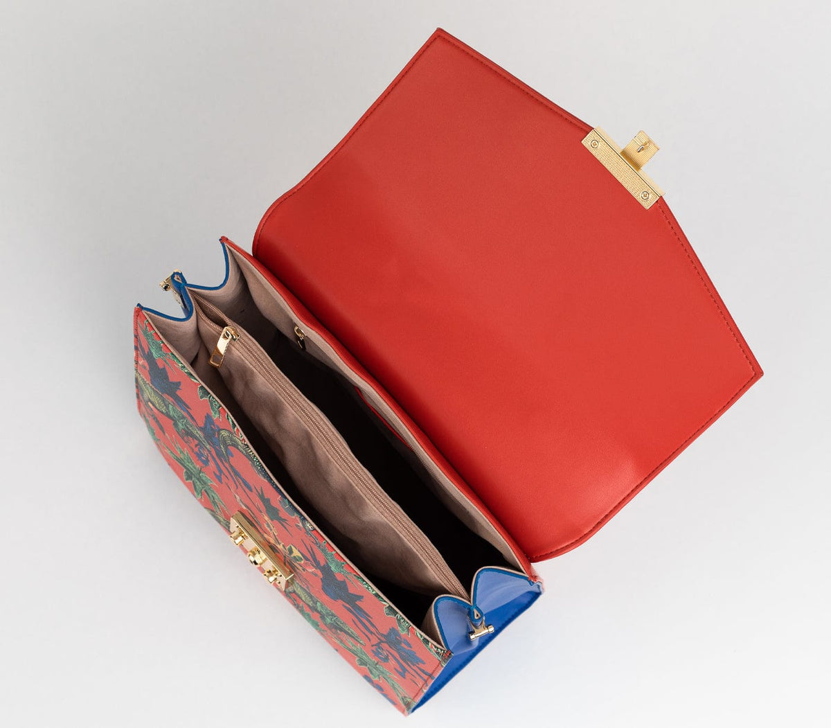 GUNAS NEW YORK Handbag SIMONE - Red Print Vegan Leather Handbag