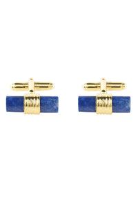 Latelita London Jewelry & Accessories - Bracelets & Bangles - Cuff Bracelets Cylindrical Cufflink Gold Blue Lapis Lazuli | LATELITA