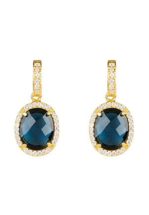 Latelita London Jewelry & Accessories - Earrings Beatrice Oval Gemstone Drop Earrings Gold Sapphire Hydro | LATELITA