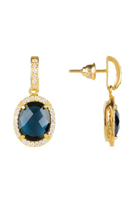 Latelita London Jewelry & Accessories - Earrings Beatrice Oval Gemstone Drop Earrings Gold Sapphire Hydro | LATELITA