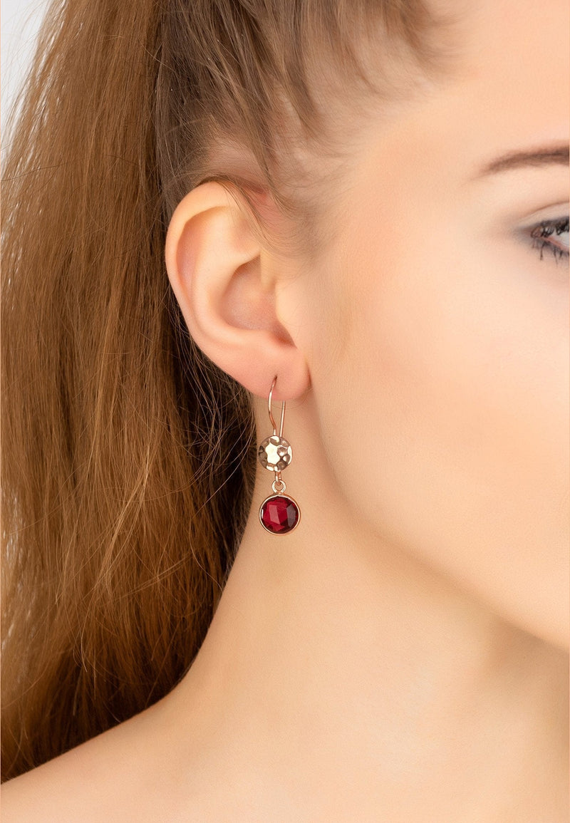 Latelita London Jewelry & Accessories - Earrings - Drop Earrings Circle & Hammer Earring Rosegold Pink Tourmaline | LATELITA