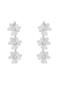 Latelita London Jewelry & Accessories - Earrings - Drop Earrings Jasmine Flower Triple Drop Earrings Silver | LATELITA