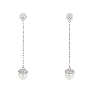 Latelita London Jewelry & Accessories - Earrings Pearl Long Drop Earrings Silver | LATELITA