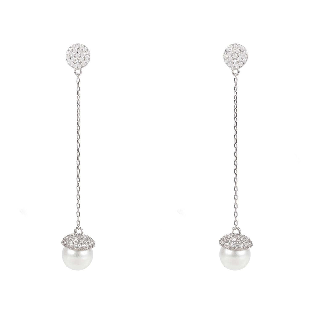 Latelita London Jewelry & Accessories - Earrings Pearl Long Drop Earrings Silver | LATELITA