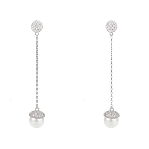 Latelita London Jewelry & Accessories - Earrings Pearl Long Drop Earrings Silver | LATELITA