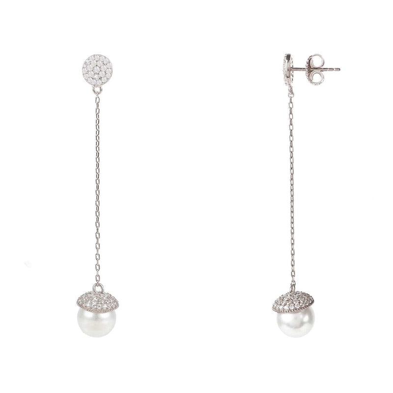 Latelita London Jewelry & Accessories - Earrings Pearl Long Drop Earrings Silver | LATELITA