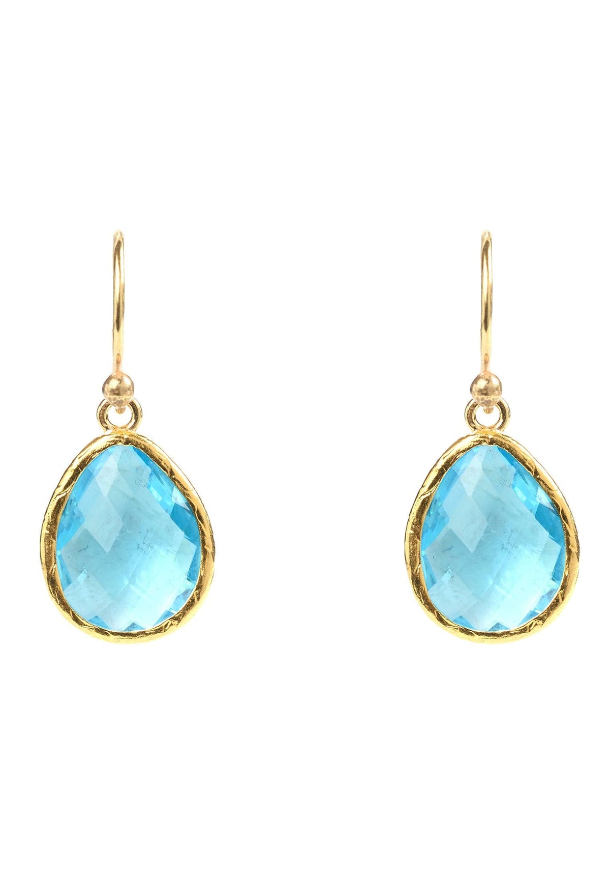 Latelita London Jewelry & Accessories - Earrings Petite Drop Earring Blue Topaz Hydro Gold | LATELITA