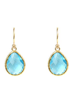 Latelita London Jewelry & Accessories - Earrings Petite Drop Earring Blue Topaz Hydro Gold | LATELITA