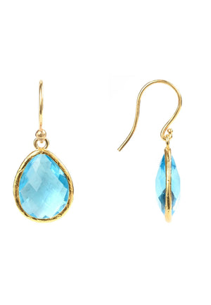 Latelita London Jewelry & Accessories - Earrings Petite Drop Earring Blue Topaz Hydro Gold | LATELITA
