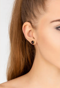 Latelita London Jewelry & Accessories - Earrings - Stud Earrings Medium Circle Stud Earrings Gold Garnet | LATELITA