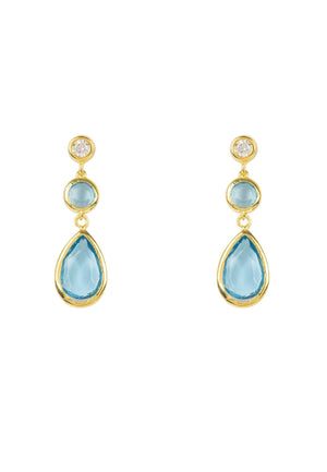 Latelita London Jewelry & Accessories - Earrings Tuscany Gemstone Drop Earring Gold Blue Topaz | LATELITA