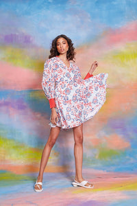 Lavanya Coodly Apparel & Accessories > Clothing > Dresses Lavanya Coodly Annie A-Line Cotton Summer Dress in Crisp Multicolor Print