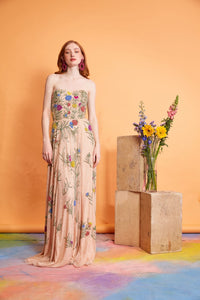 Lavanya Coodly Apparel & Accessories > Clothing > Dresses Lavanya Coodly Women's Hand-Beaded Cleo Dress Gown in Blush