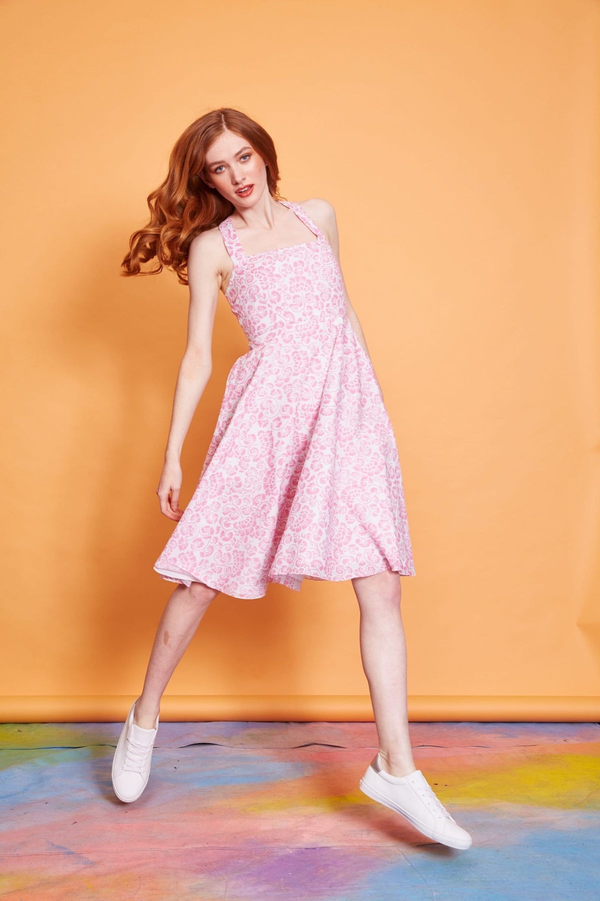 Lavanya Coodly Apparel & Accessories > Clothing > Dresses XS / Black Lavanya Coodly Women's Pink Cotton Savannah Fit and Flare Open Back Midi Dress