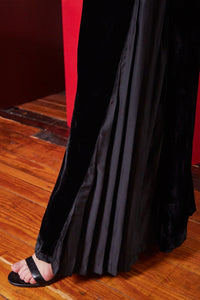 Lavanya Coodly Apparel & Accessories > Clothing > Pants Lavanya Coodly Women's Black Silk  Velvet Nora Wide Leg Pants