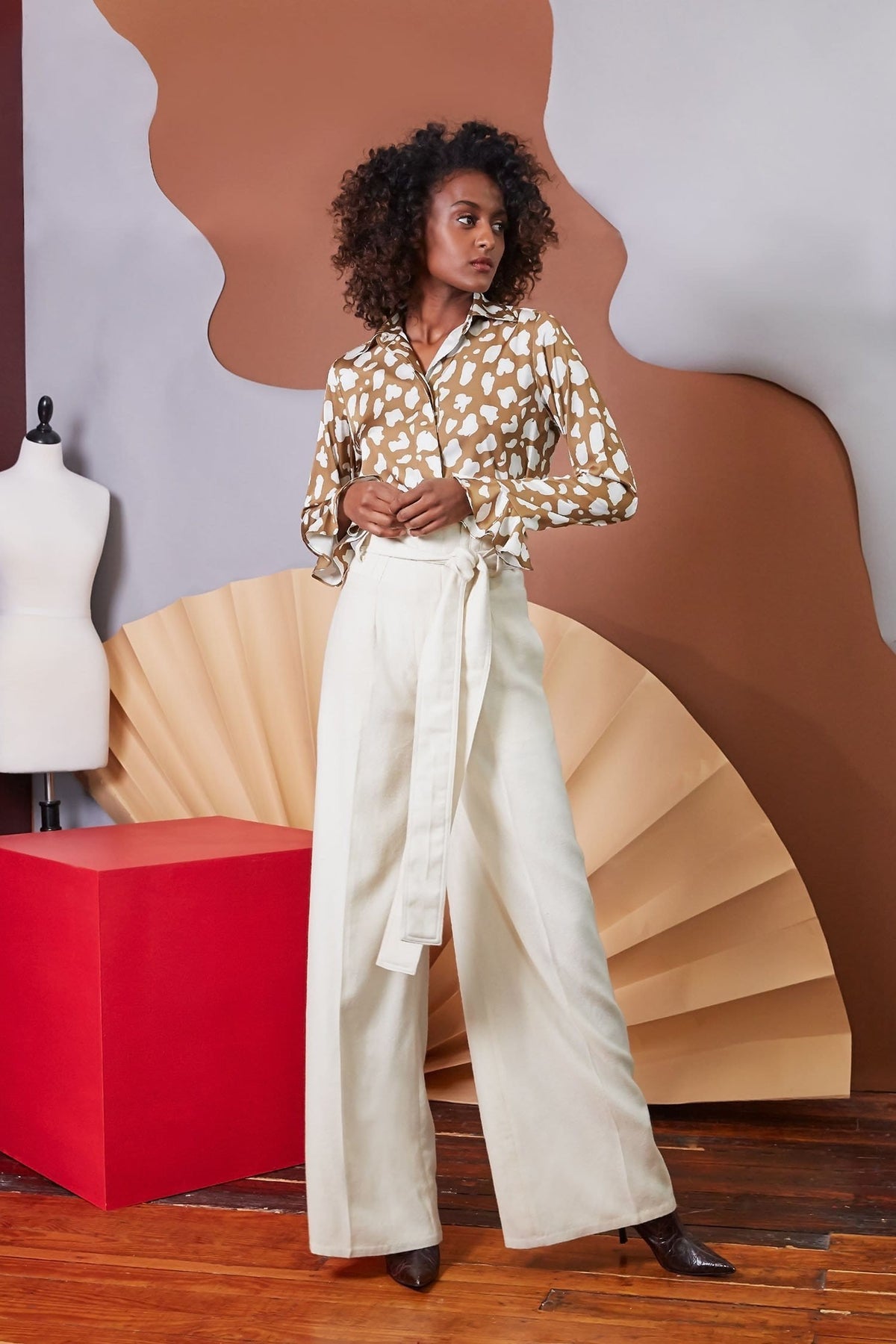 Lavanya Coodly Apparel & Accessories > Clothing > Pants Lavanya Coodly Women's Hadley Wide Leg Pants In Natural White Wool