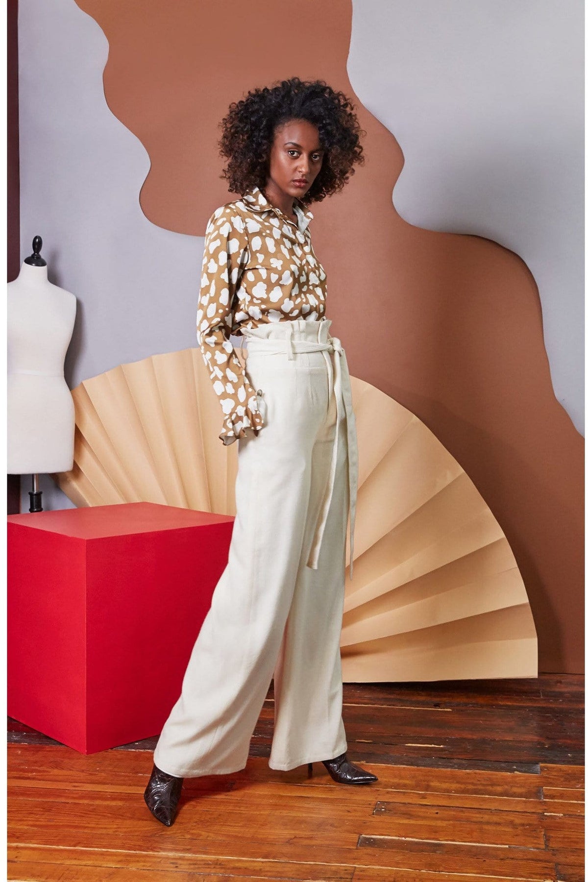 Lavanya Coodly Apparel & Accessories > Clothing > Pants Lavanya Coodly Women's Hadley Wide Leg Pants In Natural White Wool