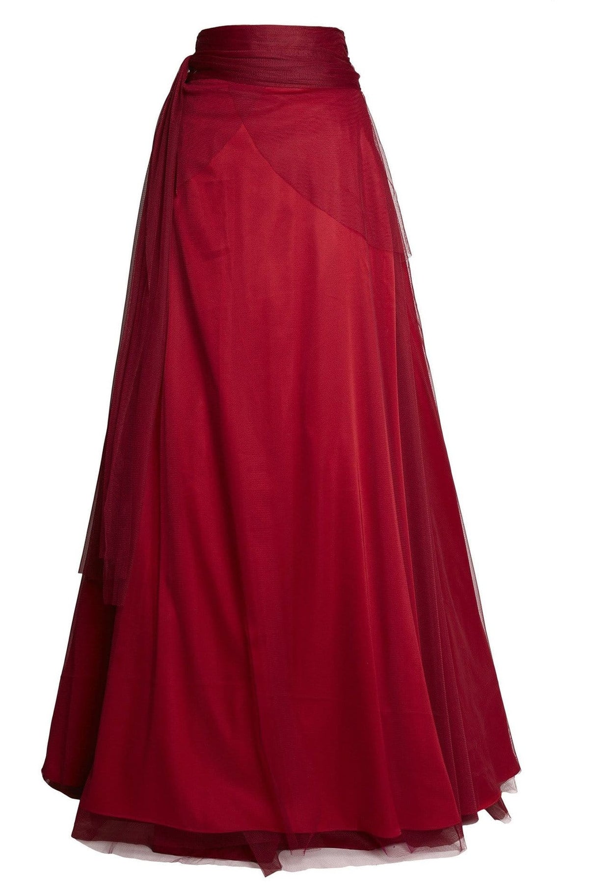 Lavanya Coodly Default Title / Red Lavanya Coodly Women's Hannah Floor Length Red Flare Skirt with Side Belt