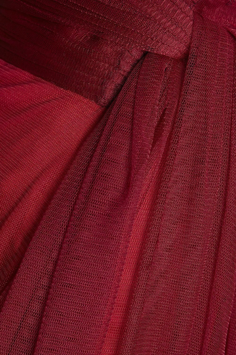 Lavanya Coodly Default Title / Red Lavanya Coodly Women's Hannah Floor Length Red Flare Skirt with Side Belt