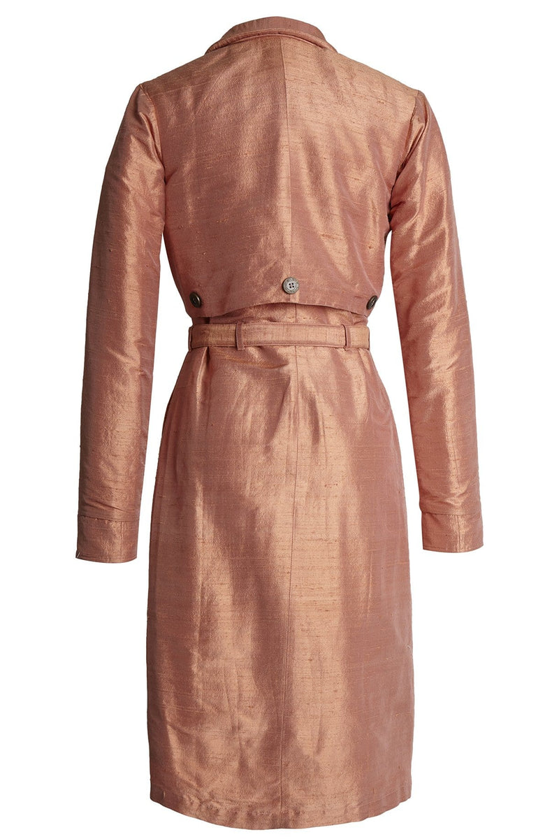 Lavanya Coodly Jackets & Coats Lavanya Coodly Women's Cecilia  Silk Coat with Wool Lining in Dusty Rose
