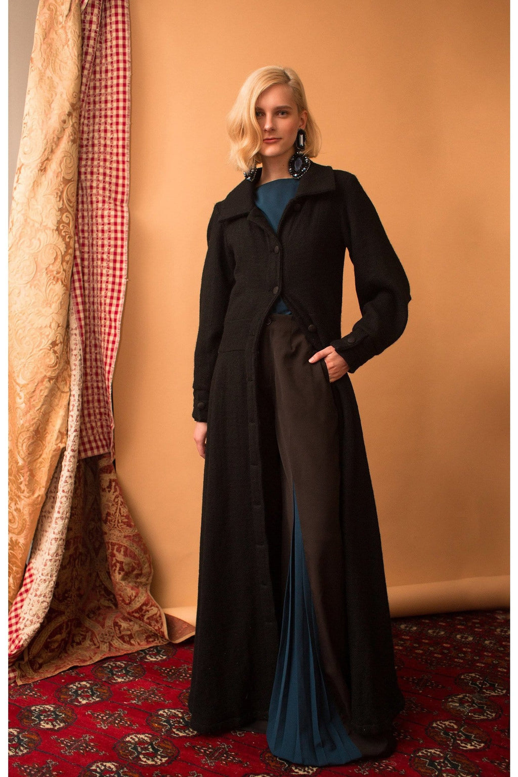 Lavanya Coodly Jackets & Coats - Women XS / Black Lavanya Coodly Women's Denise Black Merino Wool Full-Length Coat