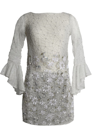Lavanya Coodly Lavanya Coodly Women's Hand-Beaded Julia Mini Dress in White
