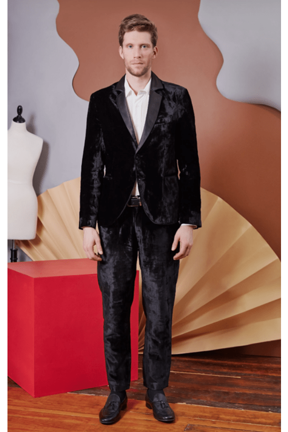 Lavanya Coodly Men > Apparel > Pants Lavanya Coodly Men's Lynden Silk Velvet Pants in Black or Midnight Blue