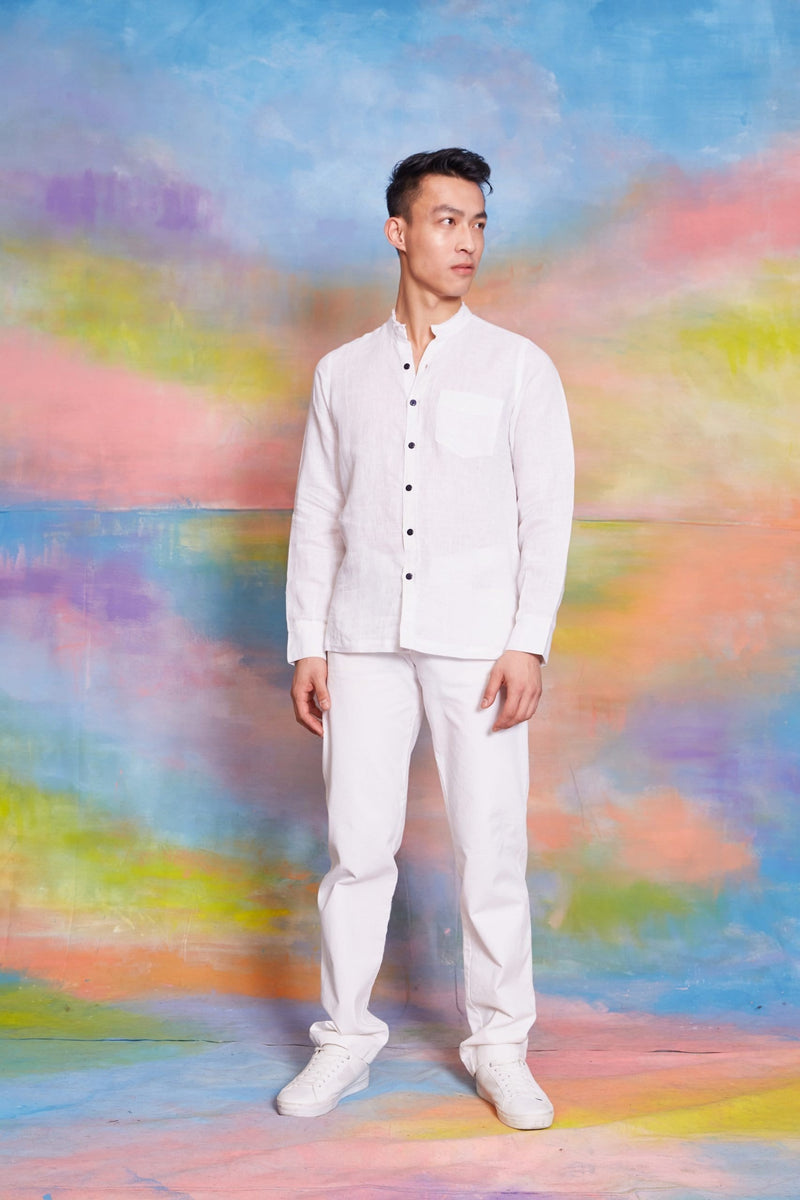 Lavanya Coodly Men > Apparel > Pants Lavanya Coodly Men's White Linen Riley Pants