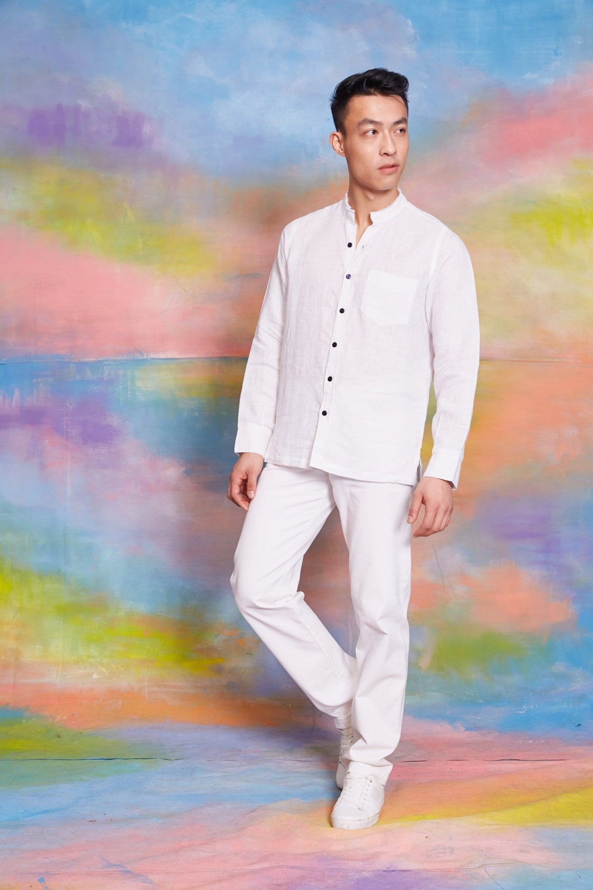 Lavanya Coodly Men > Apparel > Pants S / White Lavanya Coodly Men's White Linen Riley Pants