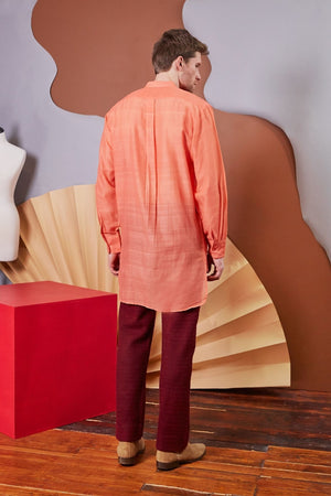 Lavanya Coodly Men > Apparel > Shirts & Tops Lavanya Coodly Men's Cedric Tangerine Cotton Shirt