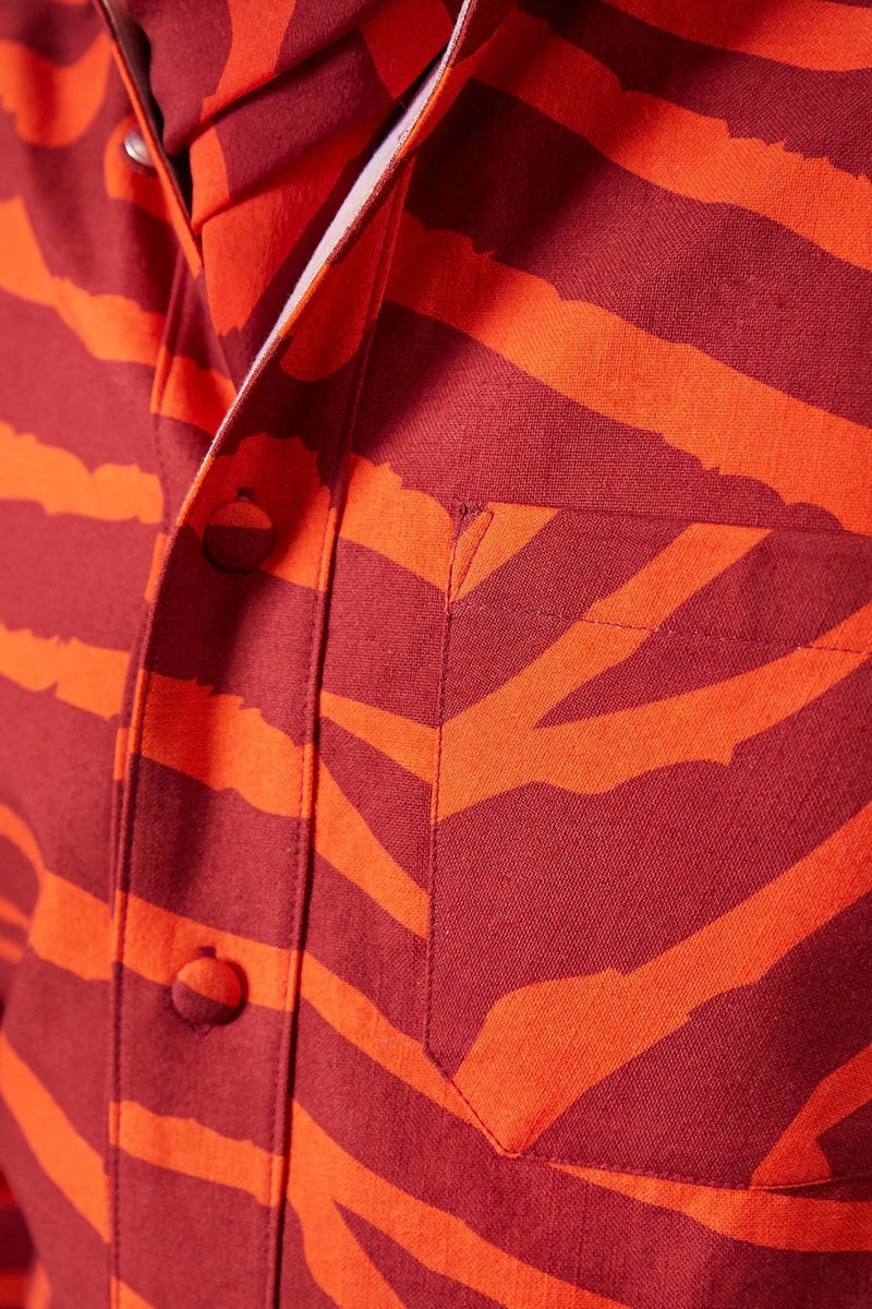Lavanya Coodly Men > Apparel > Shirts & Tops Lavanya Coodly Men's Delvin Orange Linen Shirt
