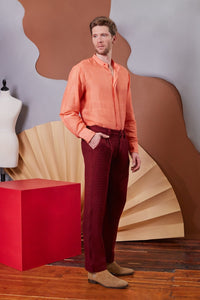 Lavanya Coodly Men > Apparel > Shirts & Tops XS / Tangerine Lavanya Coodly Men's Cedric Tangerine Cotton Shirt