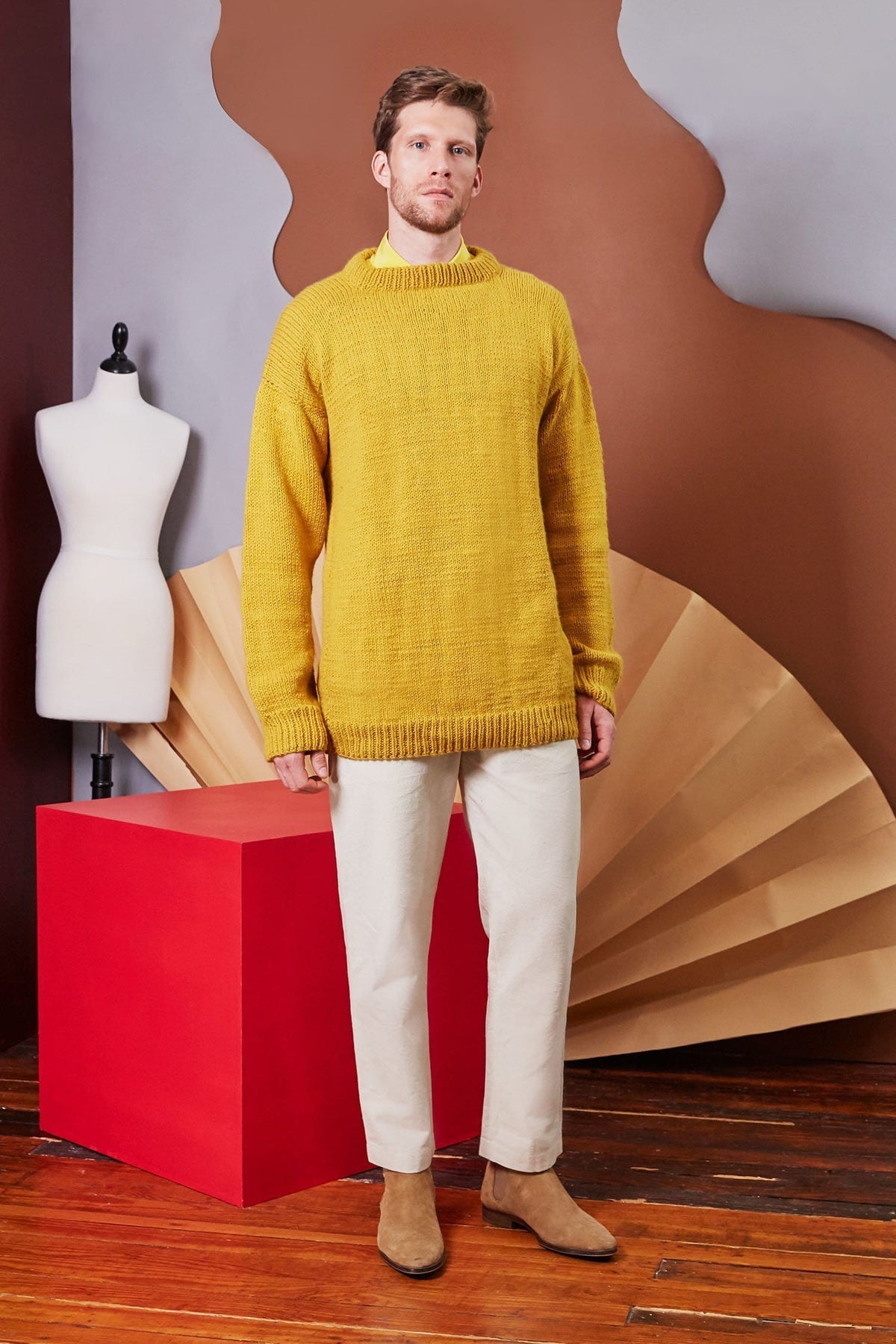 Lavanya Coodly Men - Apparel - Sweaters - Crew Neck Lavanya Coodly Allister Mustard Wool Men's Sweater