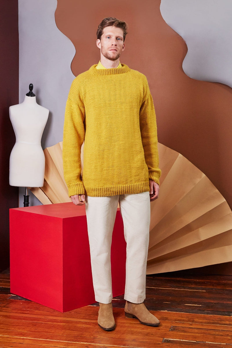 Lavanya Coodly Men - Apparel - Sweaters - Crew Neck Lavanya Coodly Allister Mustard Wool Men's Sweater