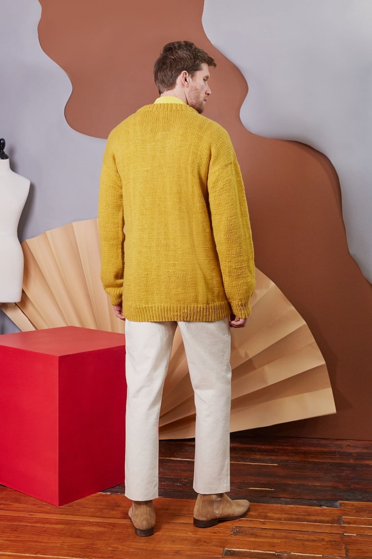 Lavanya Coodly Men - Apparel - Sweaters - Crew Neck Lavanya Coodly Allister Mustard Wool Men's Sweater