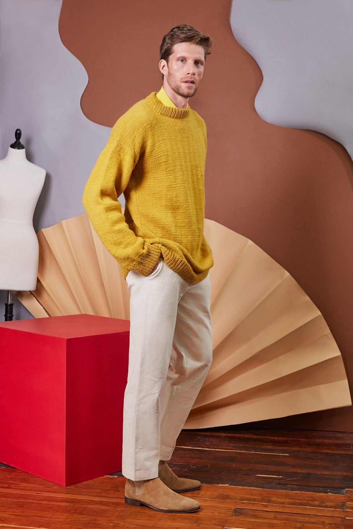 Lavanya Coodly Men - Apparel - Sweaters - Crew Neck XS / Mustard Lavanya Coodly Allister Mustard Wool Men's Sweater