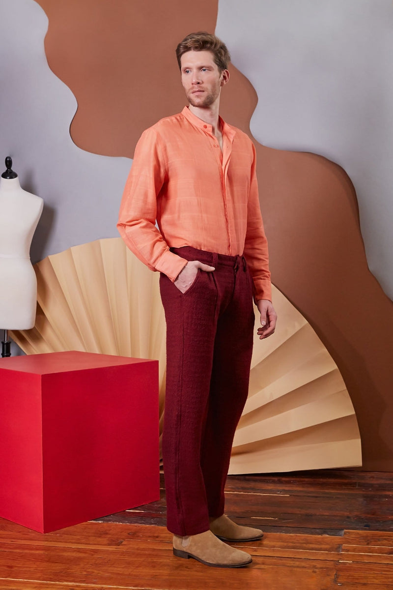 Lavanya Coodly Men's Fashion - Men's Clothing - Pants - Casual Pants Lavanya Coodly Men's Bradon Wool Pants In Maroon or Black