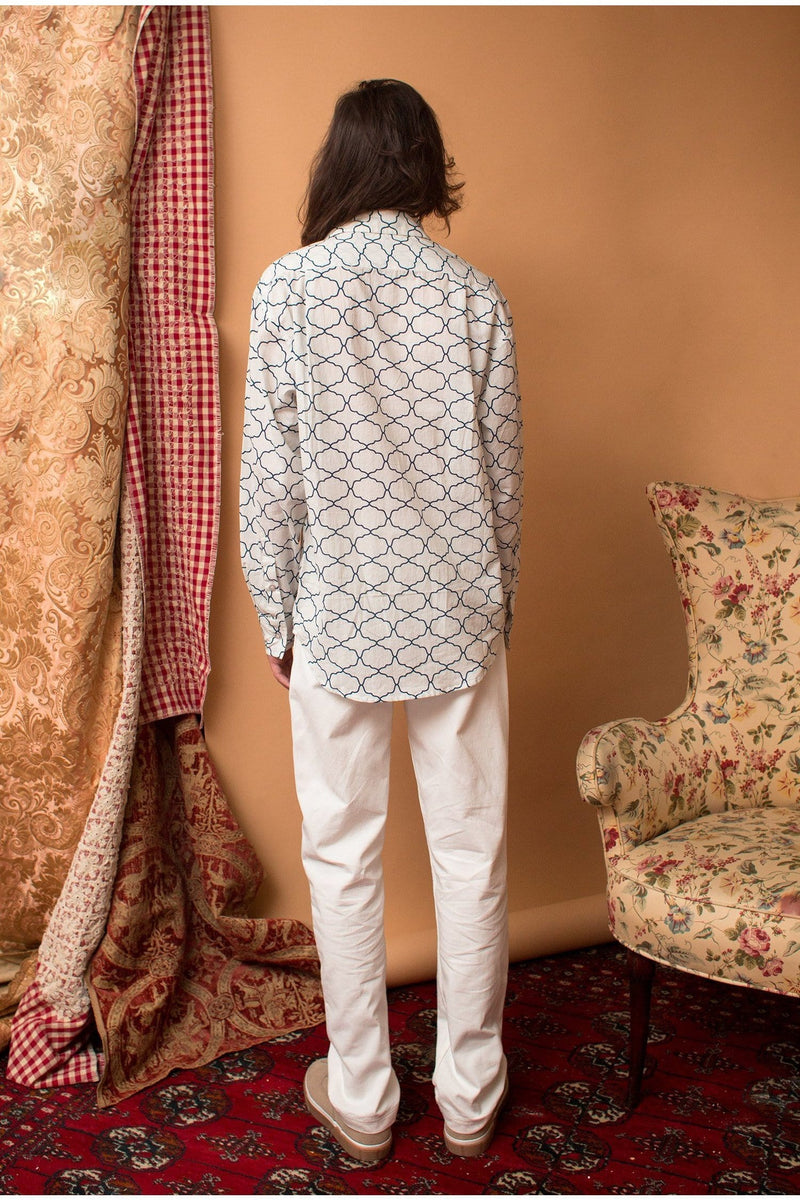 Lavanya Coodly Men's Fashion - Men's Clothing - Pants - Casual Pants Lavanya Coodly Men's White Canvas Theo Pants with Back Pocket Graffiti