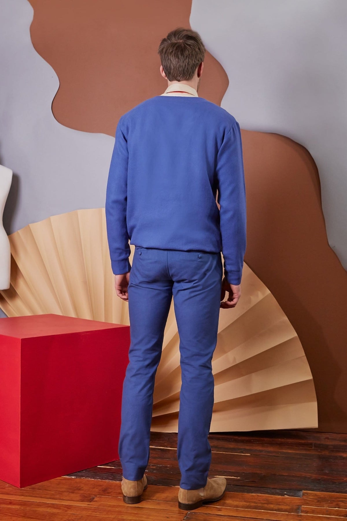 Lavanya Coodly Men's Fashion - Men's Clothing - Sweaters - Pullovers Lavanya Coodly Men's Merino Wool V-Neck Radford Sweater in Cadet Blue or Black