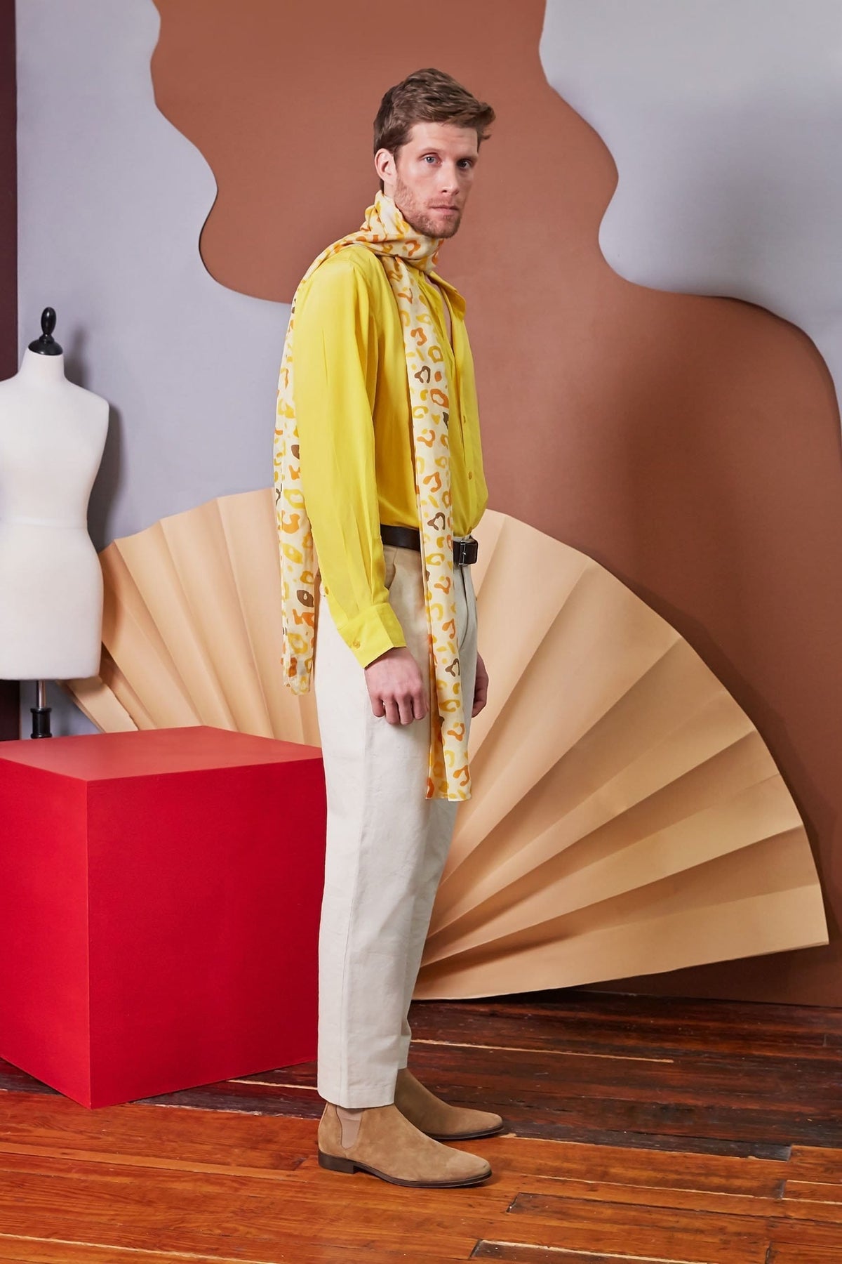 Lavanya Coodly Scarves Default Title / Yellow Lavanya Coodly Men's or Women's Yellow Silk Ianne Scarf