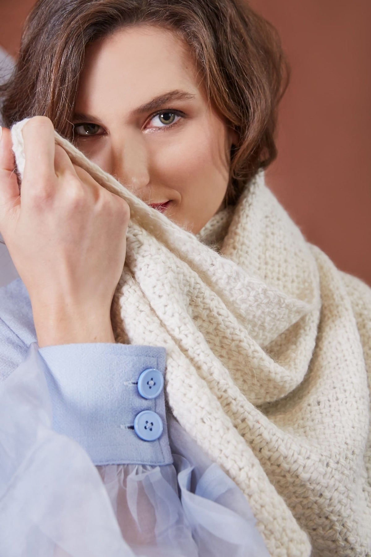 Lavanya Coodly Scarves White Lavanya Coodly Kim Women's Scarf in Natural White or Blue Merino Wool