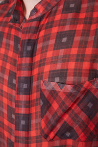Lavanya Coodly Shirts - MAN Lavanya Coodly Men's Lewis Plaid Shirt in Red and Blue Cotton