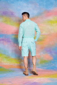 Lavanya Coodly Shorts Lavanya Coodly Men's 100% Twill Daniel Shorts in Seaglass Green
