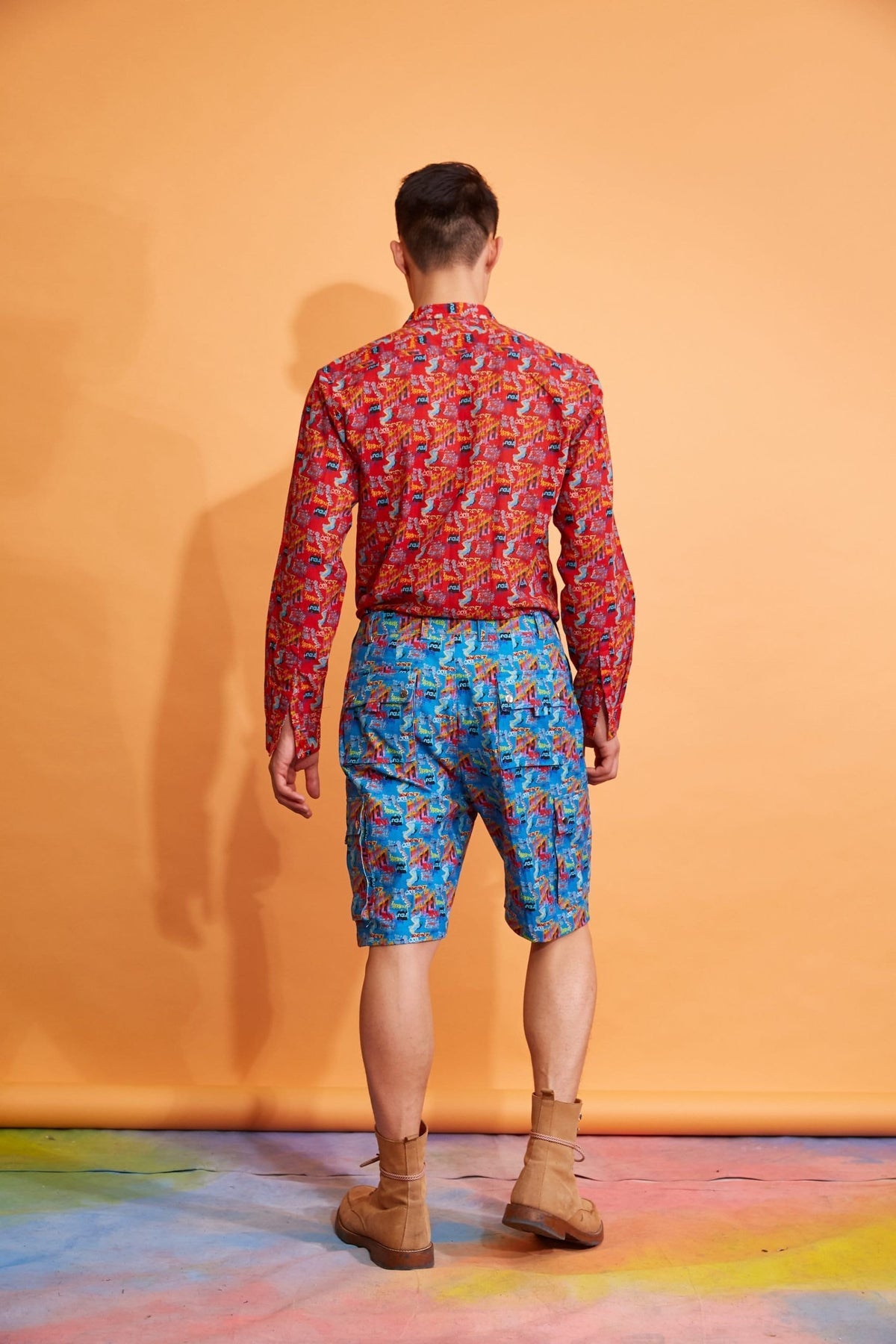Lavanya Coodly Shorts Lavanya Coodly Men's Atlantic Blue Linen Tobias Shorts
