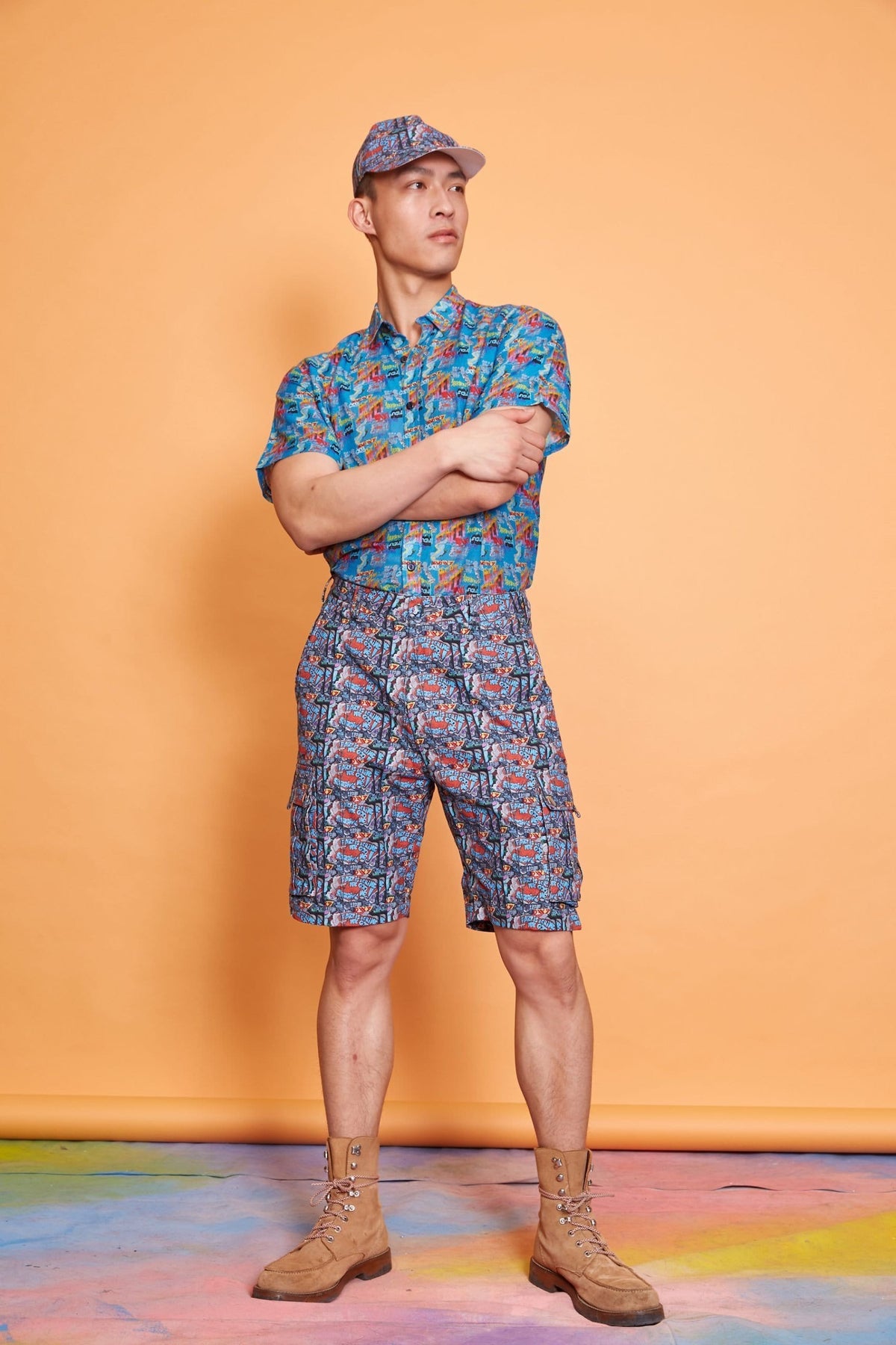 Lavanya Coodly Shorts Lavanya Coodly Men's Emilio Steel Hue Linen Shorts