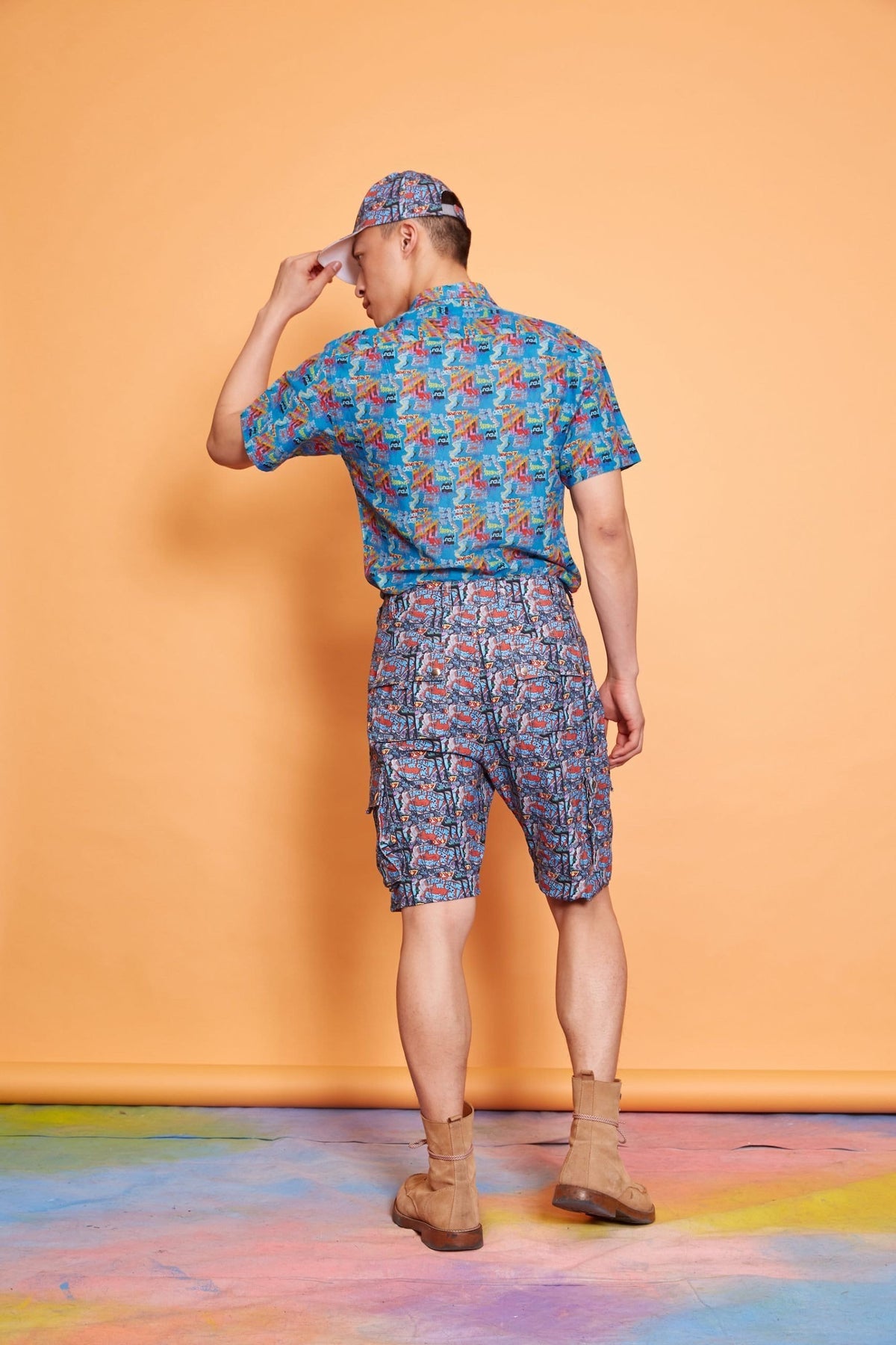 Lavanya Coodly Shorts Lavanya Coodly Men's Emilio Steel Hue Linen Shorts
