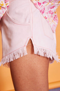 Lavanya Coodly Shorts Lavanya Coodly Women's 100% Pale Pink Linen Avi Shorts